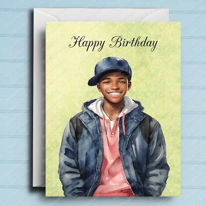 Black Boy Birthday Card U
